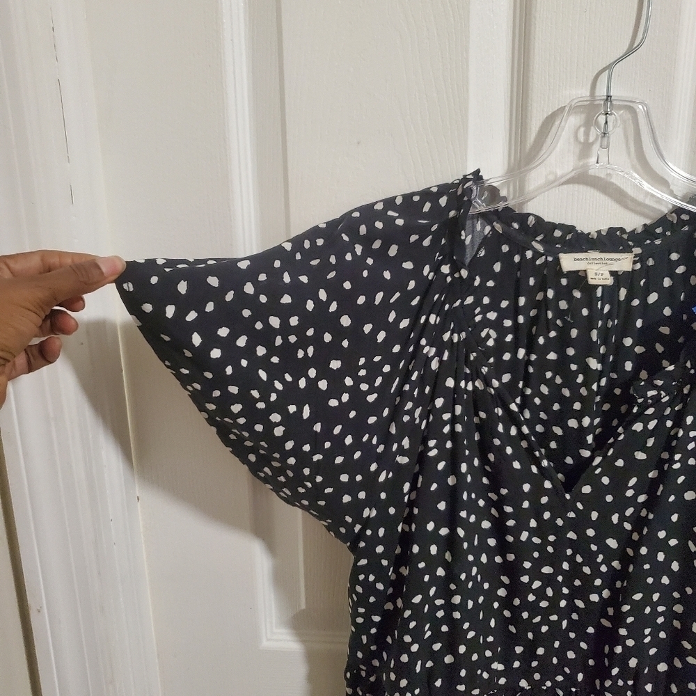 Beachlunchlounge Womens Tiered A-Line Dress Black and White Print Sz Small - Picture 6 of 8